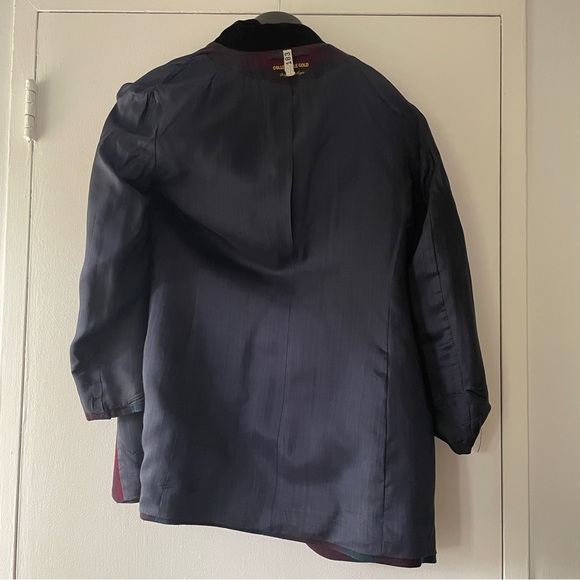 Vintage Giorgio Sant Angelo Plaid Velvet Collar Blazer - Size 8 - Picture 9 of 13
